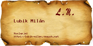 Lubik Milán névjegykártya