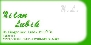 milan lubik business card